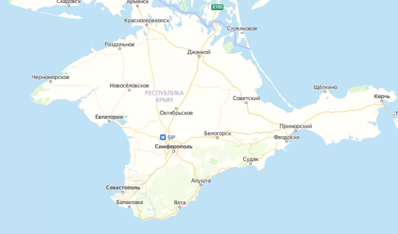 Зоны покрытия на карте Крыма в Кургане 